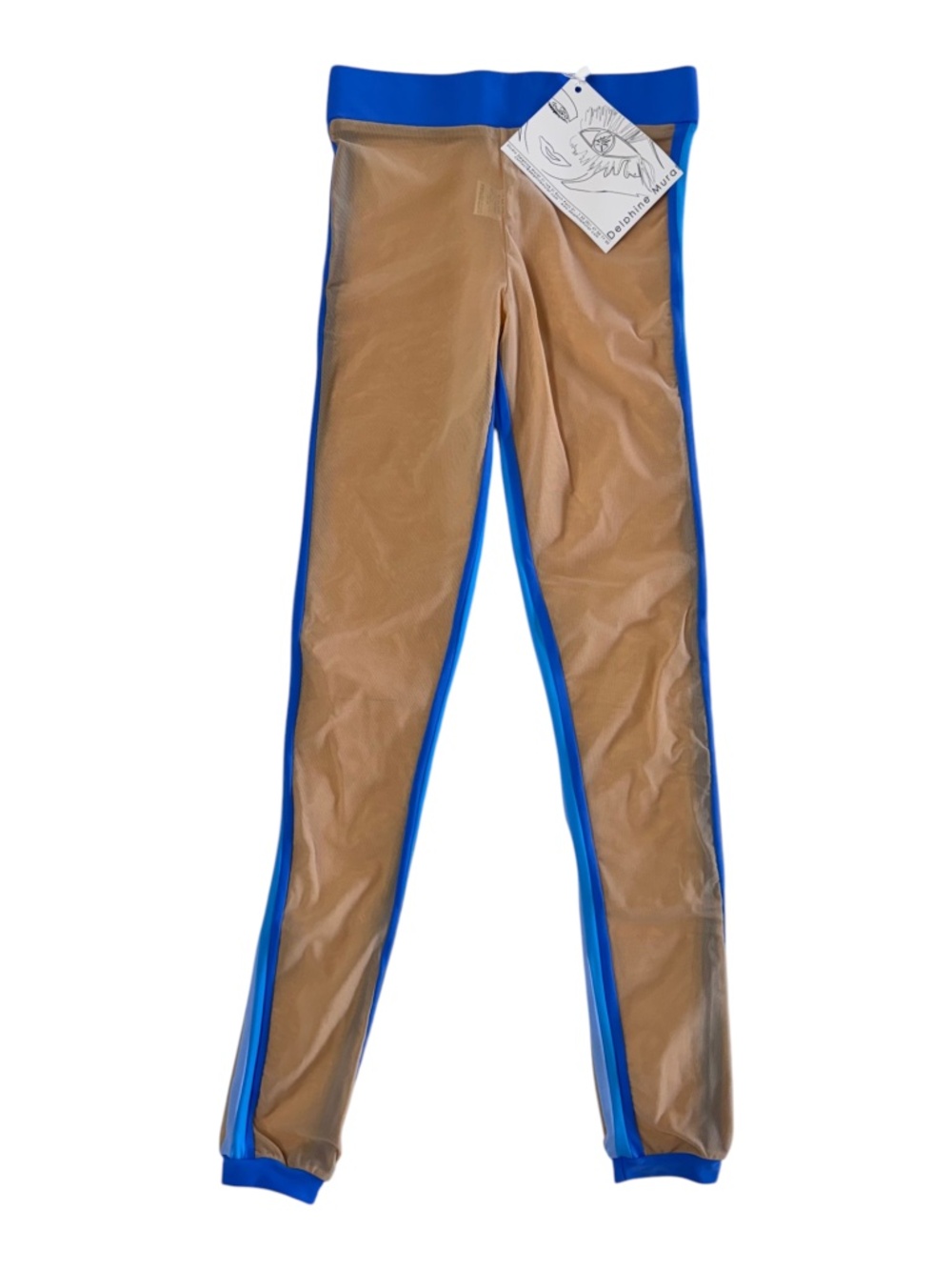 DELPHINE MURAT - LEGGINGS SMOCKING - NUDE NET/LYCRA - NUDE/BLUE - S